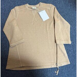 WRAP London NEW Jersey Tunic Womens 8 Hemp Organic Cotton Sweatshirt Tan